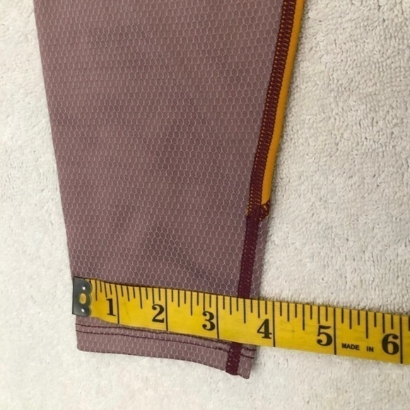 Hoka Hupana Performance Tights Workout Exercise Leggings Purple Yellow Small - Picture 9 of 16